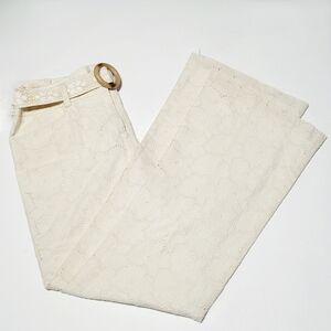 Sara Jane Eyelet & Rosette Lace Cotton Flare Pants (10)